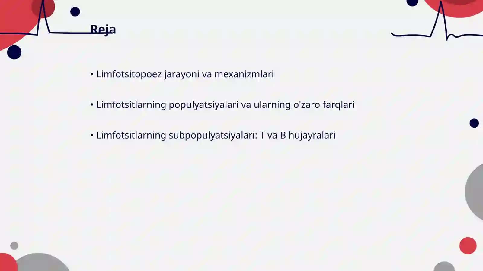 Limfotsitopoezning xususiyatlari 2