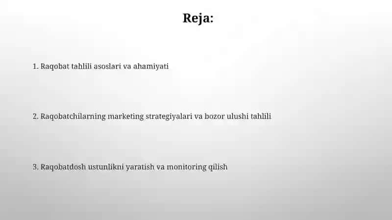 Raqobatchilar tahlili sport marketingida 2