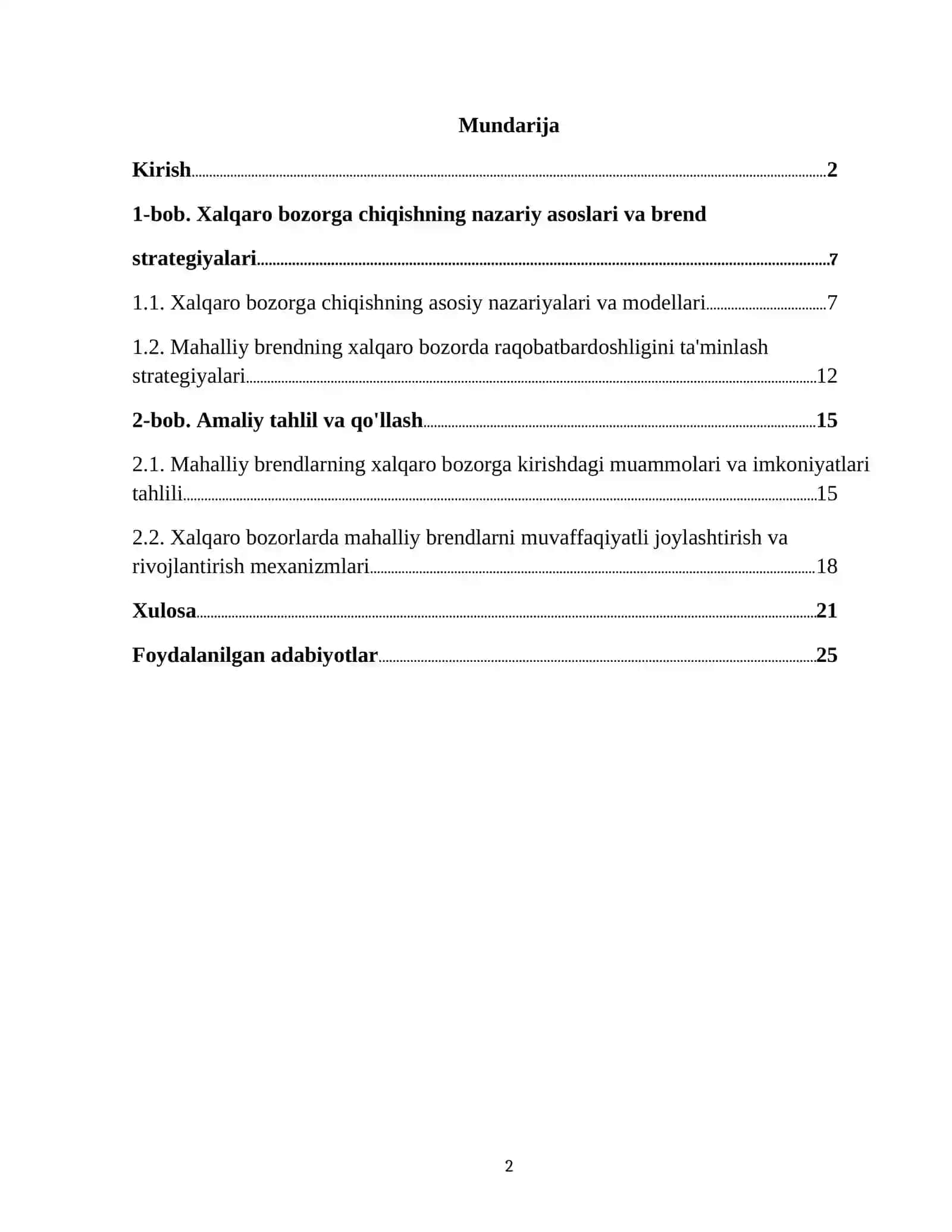 MAHALLIY BRENDLARNI XALQARO BOZORGA CHIQARISH 2
