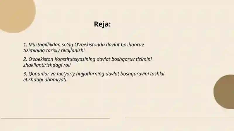 Oʻzbekistonda milliy davlat boshqaruv tizimining shakllanishi 2