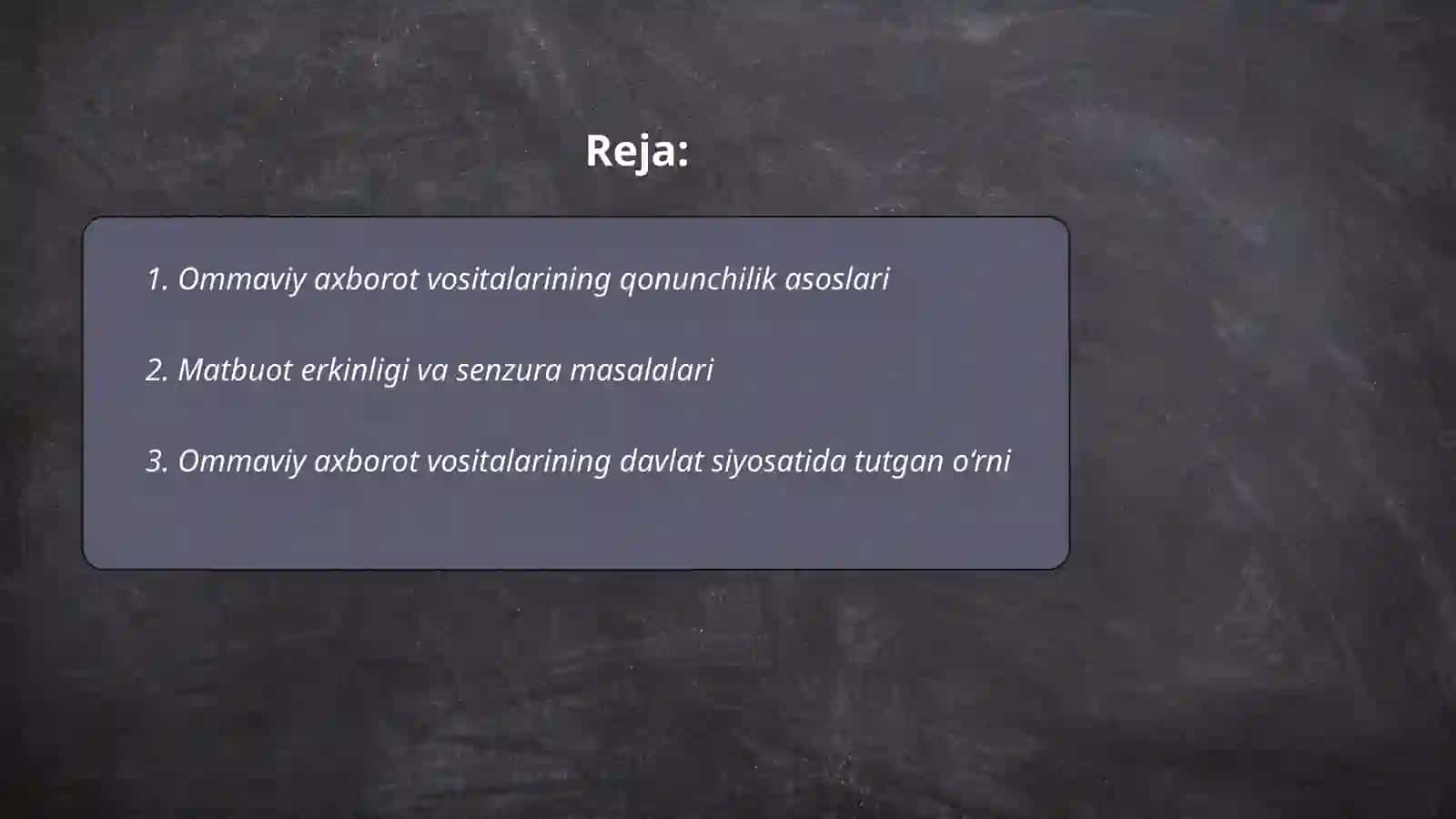 Oʻzbekiston respublikasida ommaviy axborot vositalarining faolyati 2