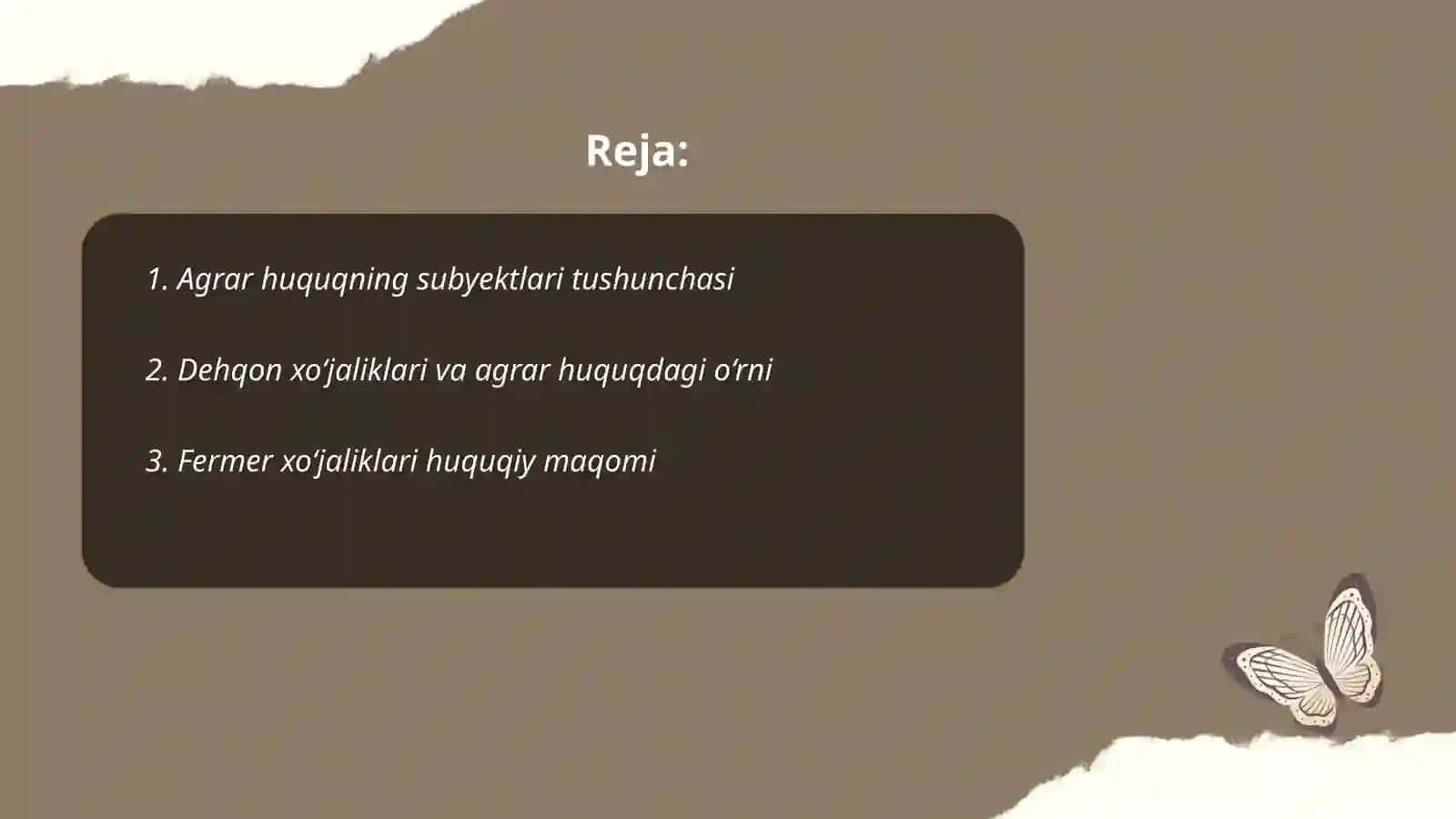 Agrar huquq subyektlari va obyektlari 2