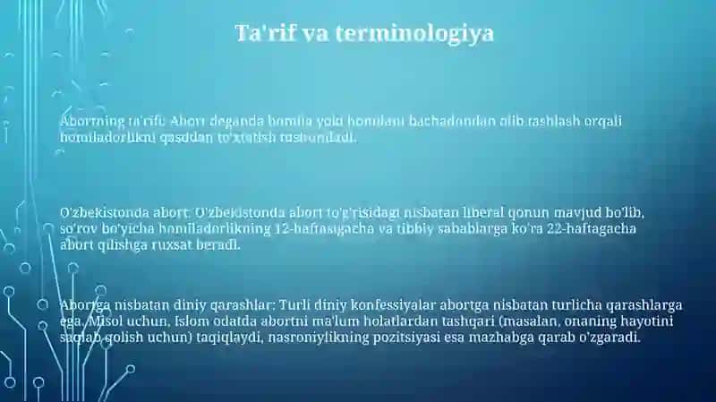 O'Zbekistonda Homladorlikni To'Xtatish Masalasi Homiladorlikni To'Xtatish Asosiy Diniy Konfessiyalar Nuqtai Nazaridan 2