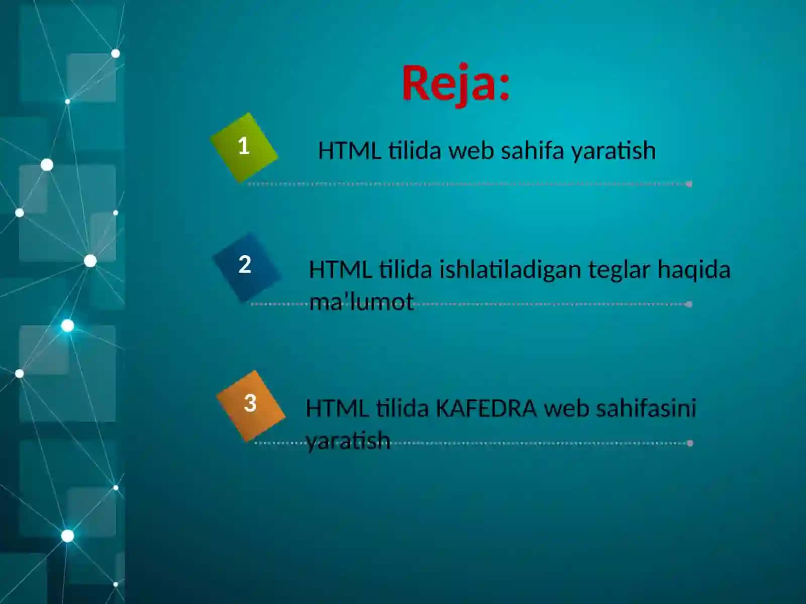 HTML tilida veb sahifa yaratish 2