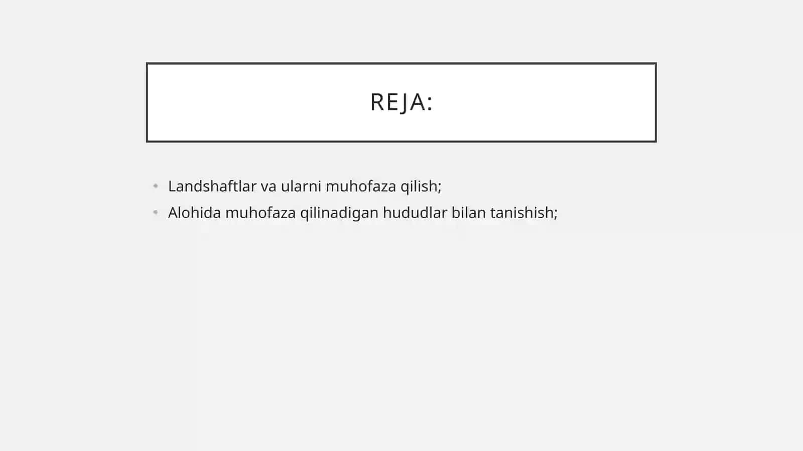 O‘zbekistondagi alohida muhofaza qilinadigan hududlar bilan tanishish.Landshaftlar bilan tanishish va ularni farqini belgilash 2