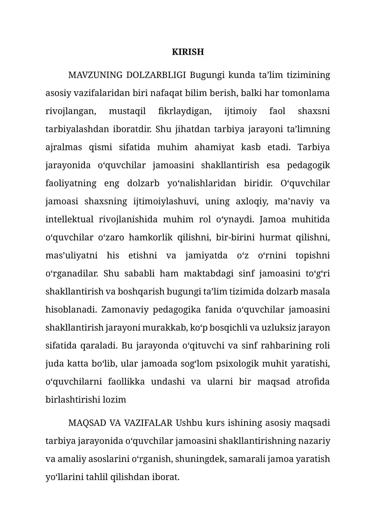 Tarbiya jarayonida oʻquvchilar jamoasini shakllantirish 2