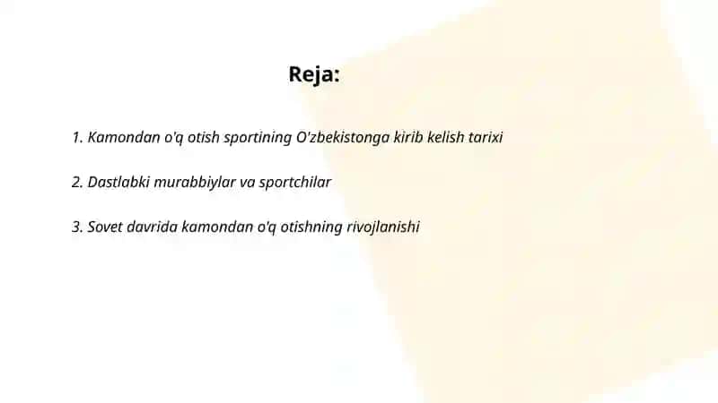 Kamondan O'q otish sport turini O'zbekistonga kirib kelishi 2