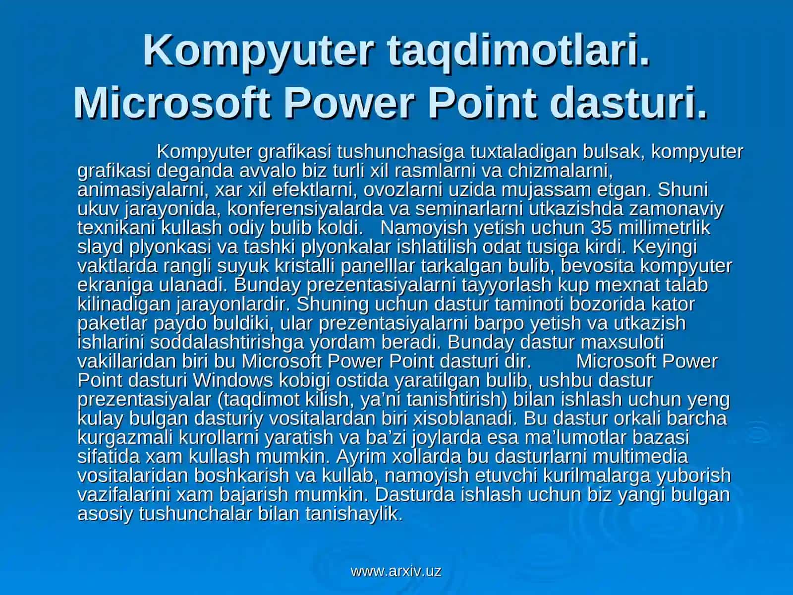 Microsoft Power Point dasturi 2