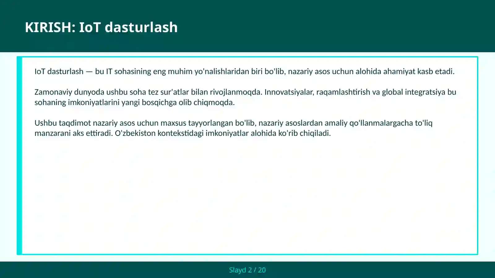 IoT dasturlash 2