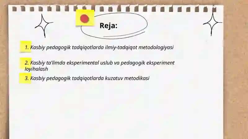 Kasbiy pedagogikaning ilmiy tadqiqot metodlari 2