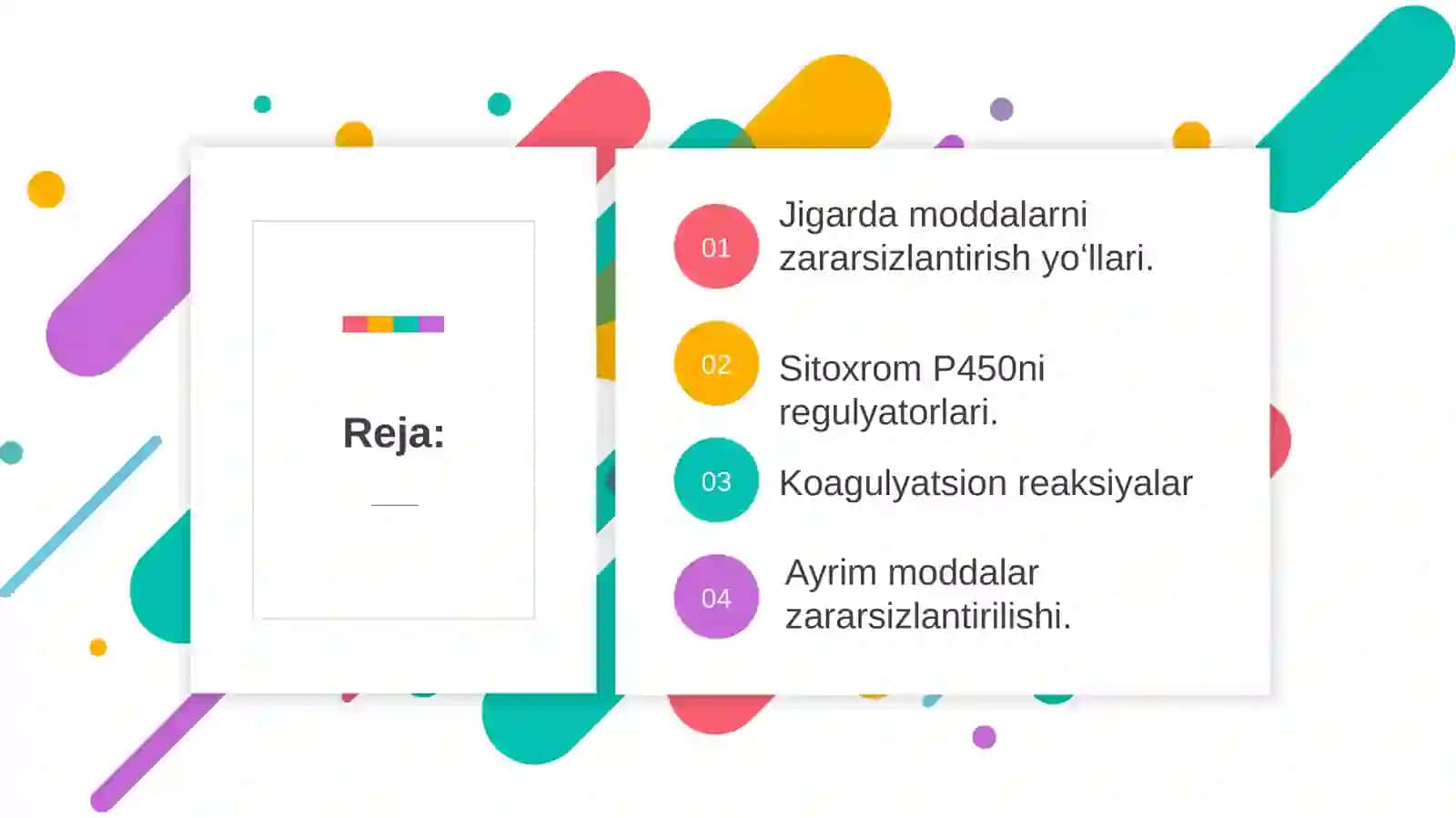 Jigarning zararsizlantirish funksiyasi va moddalar chiqarilishi 2