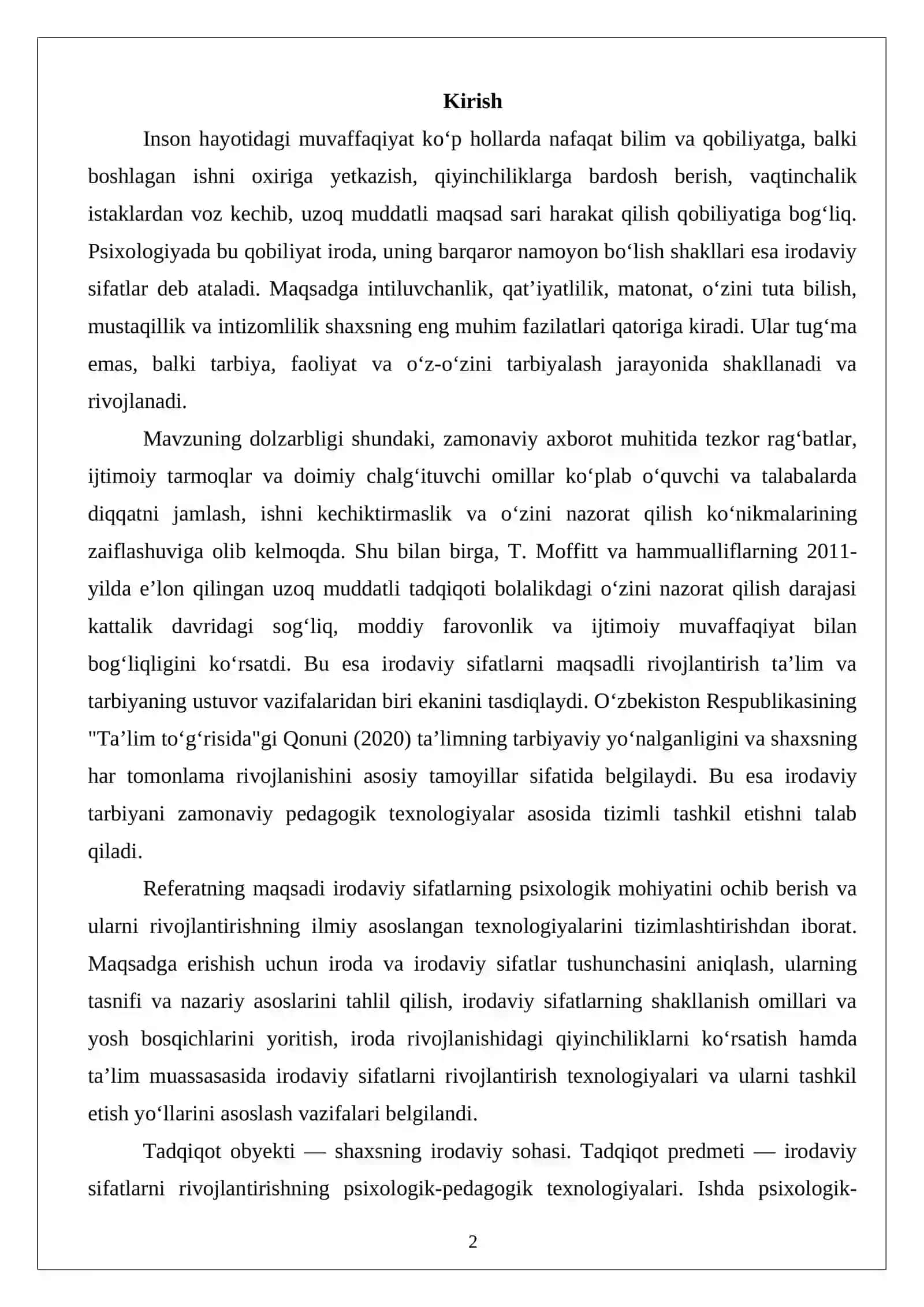 Shaxsning irodaviy sifatlarini rivojlantirish texnologiyalari 2