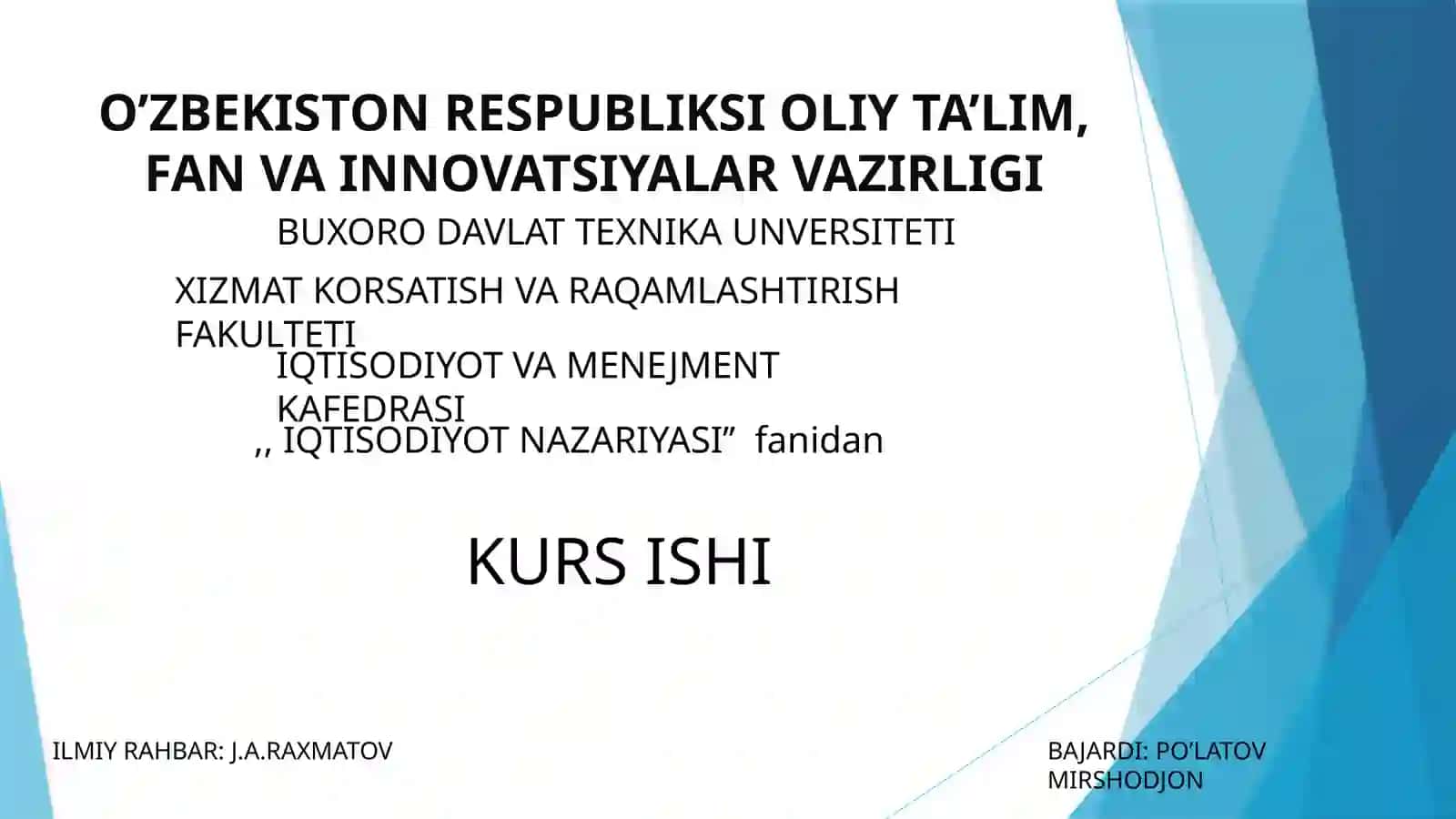 Bozor Iqtisodiyotining Mazmuni va Amal Qilishi 2