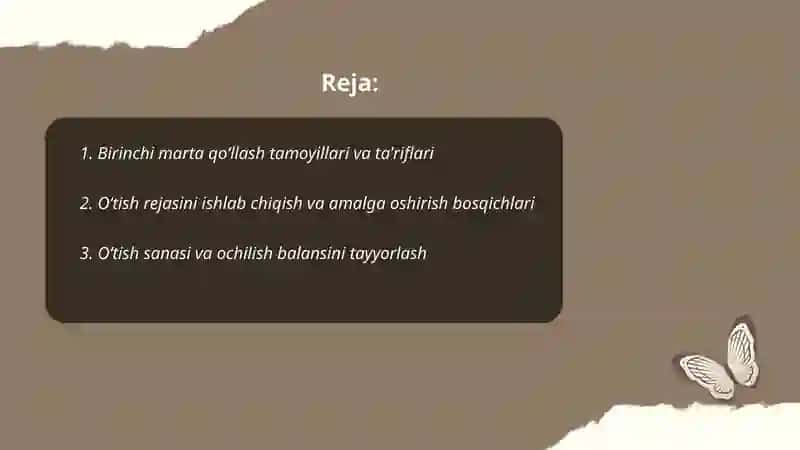 Moliyaviy hisobotning xalqaro standartlarini birinchi marta qoʻllash 2