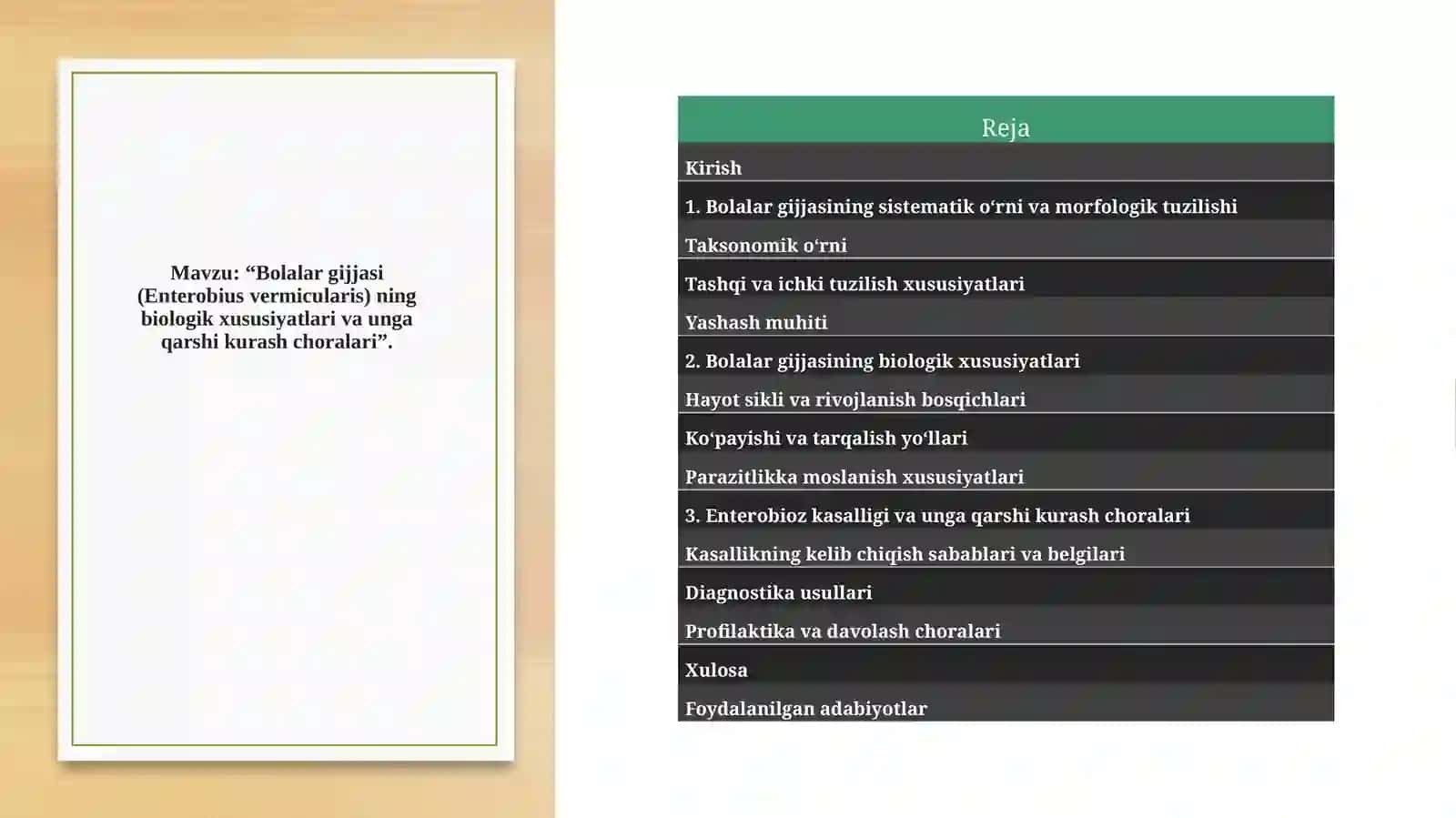 “Bolalar gijjasi (Enterobius vermicularis) ning biologik xususiyatlari va unga qarshi kurash choralari 2