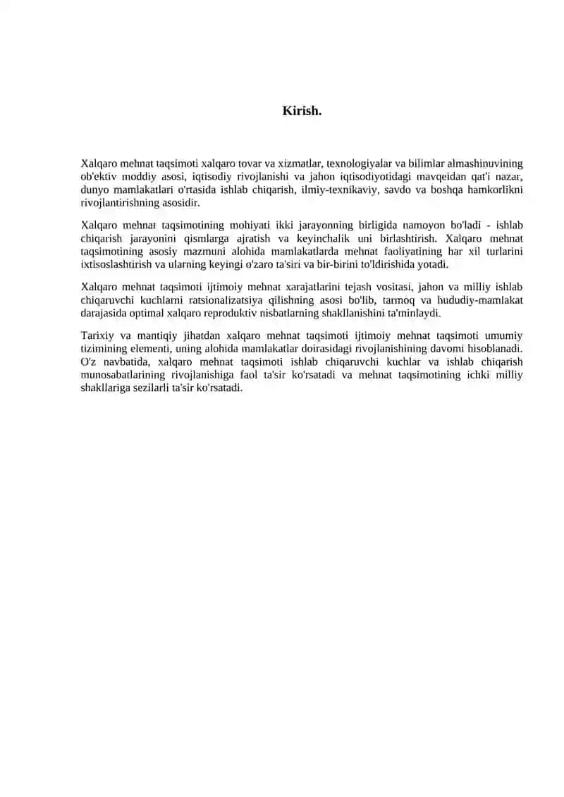 Xalqaro mehnat taqsimoti 2