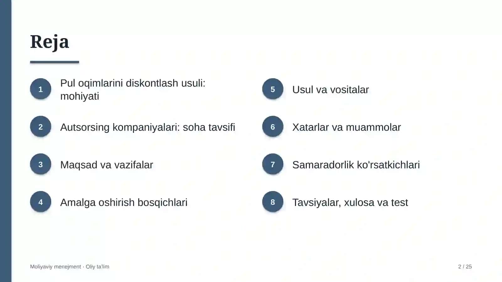 Autsorsing kompaniyalarida pul oqimlarini diskontlash usulini qo'llash 2