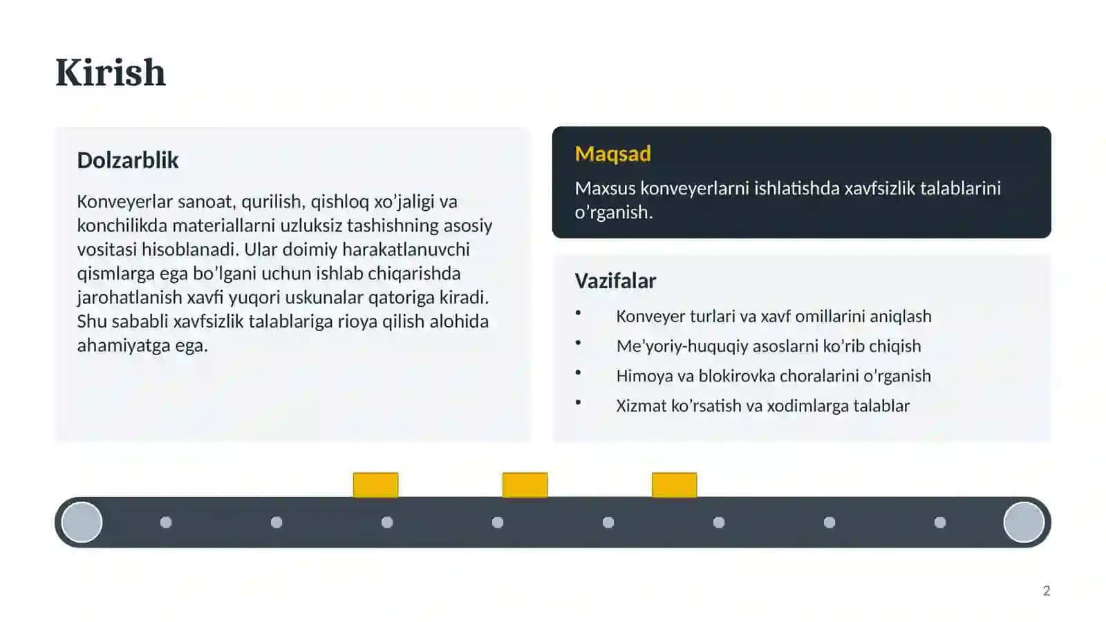 Maxsus konveyerlarni ishlatishda xavfsizlik talablari 2