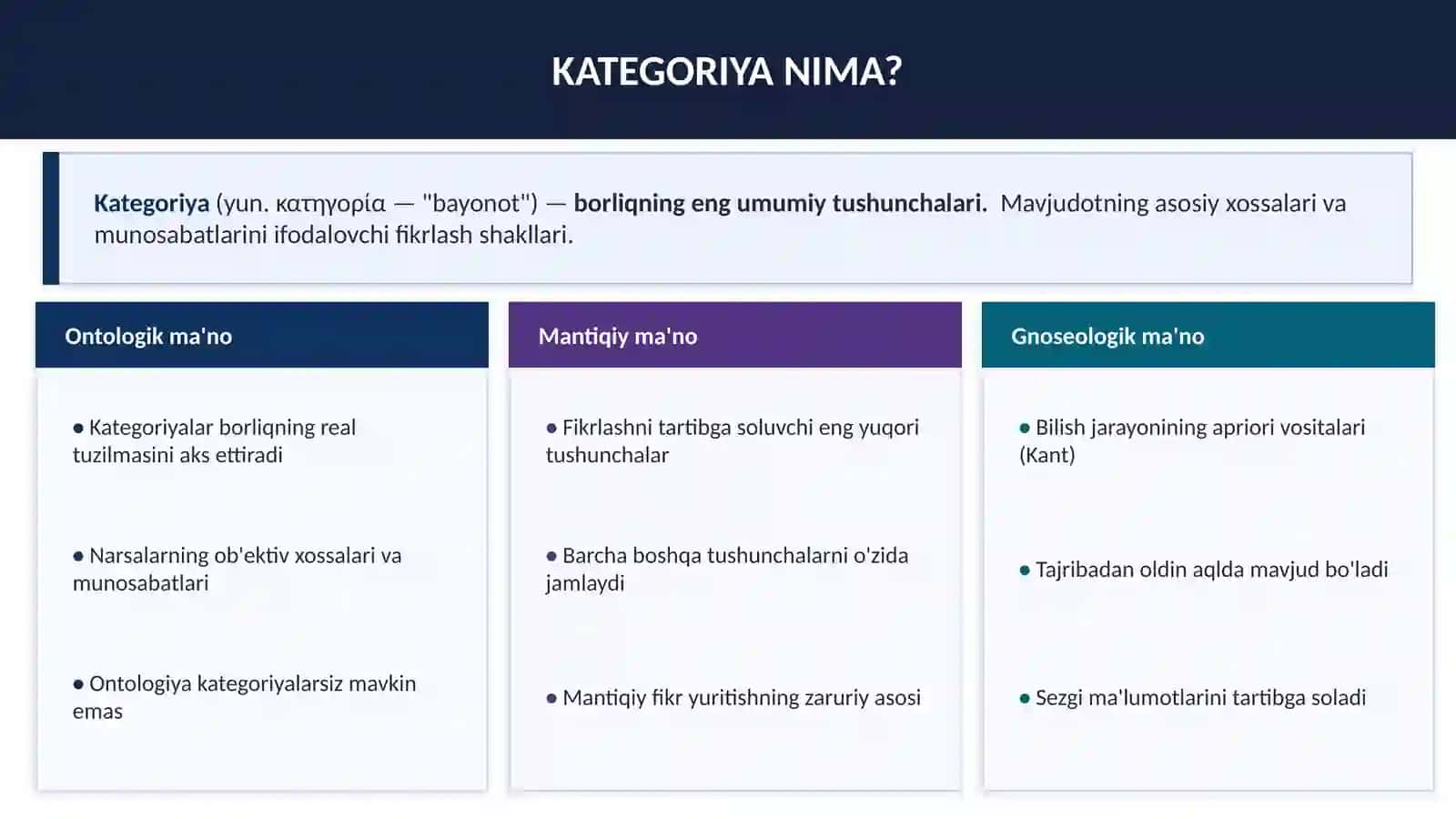 Kategoriyalarning Tasnifi 2