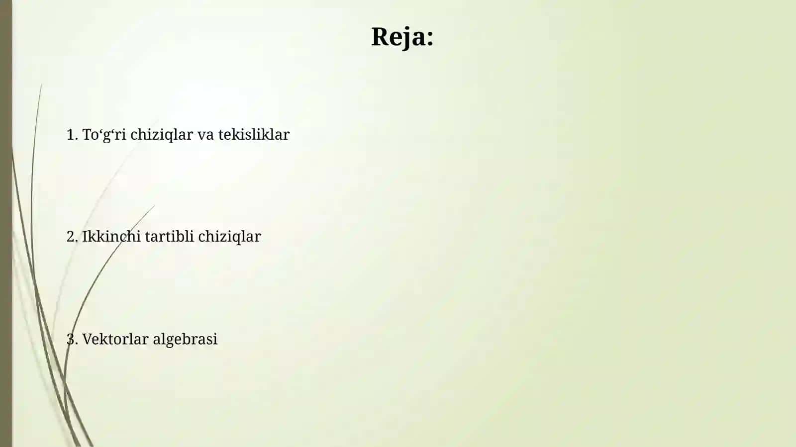 Vektorning turli massalarga tatbiqlari 2