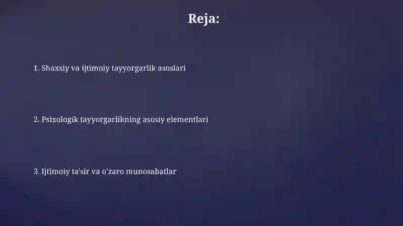 Shahsiy va ijtimoiy pisixolgik tayyorgarlik 2