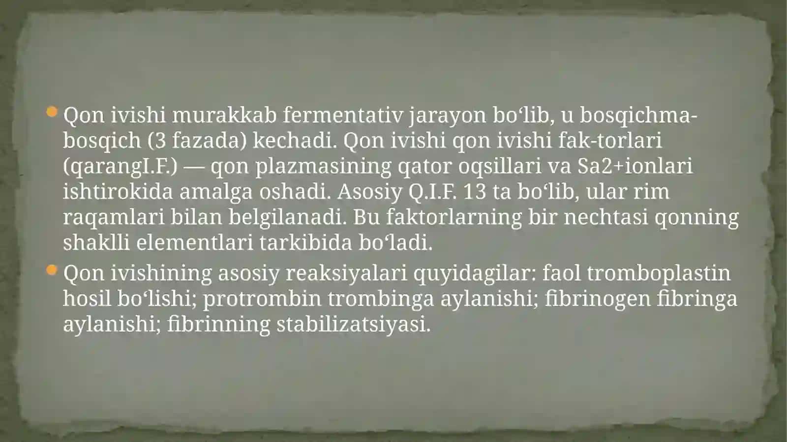 Qon ivishi 2