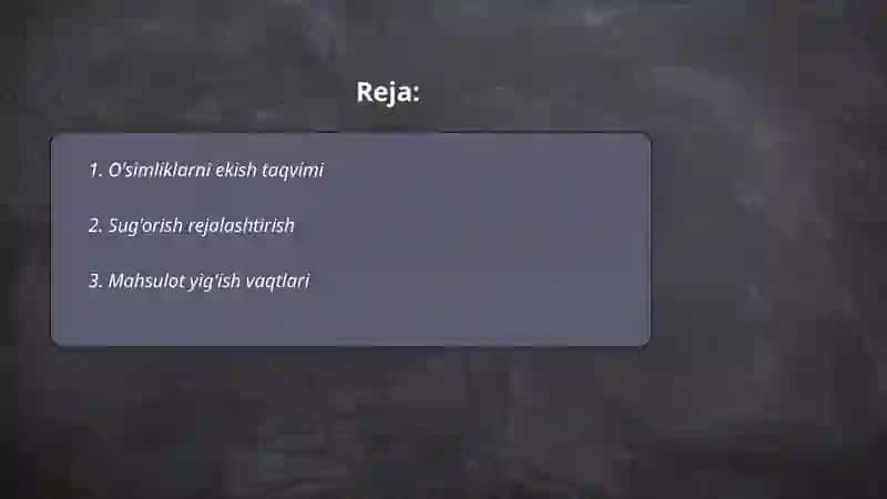 Tabiiy fanning taqvim rejasini oʻrganish 2