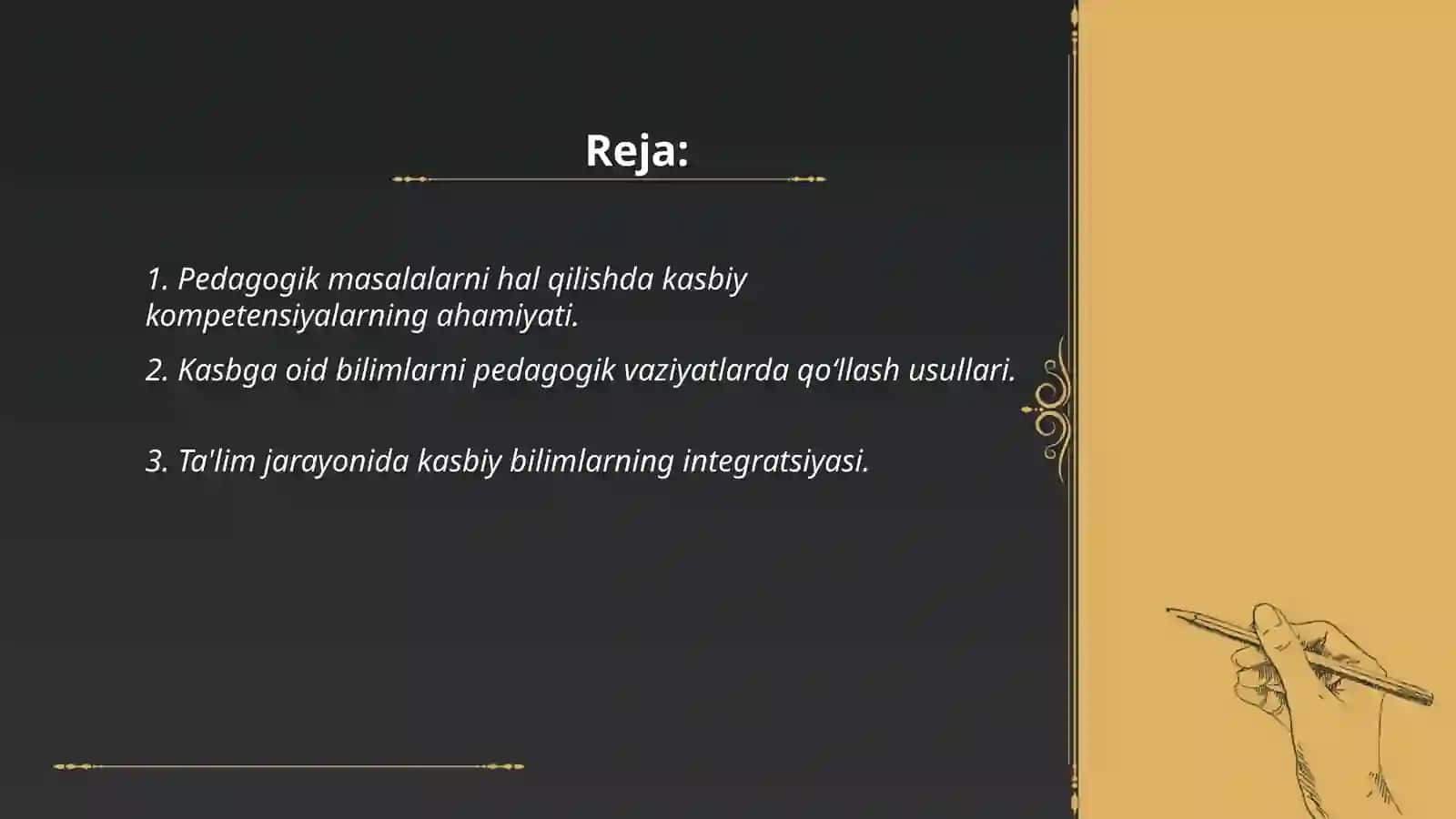 Pedagogik masala va vaziyatlarni yechishda kasbga oid bilimlardan foydalanish 2
