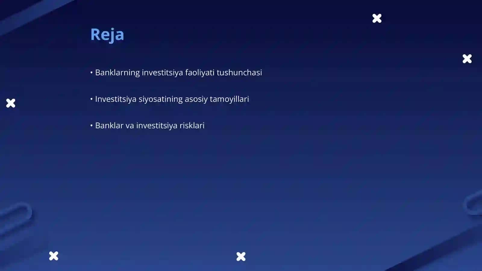 Banklardagi investitsiya faoliyati va investitsiya siyosati 2