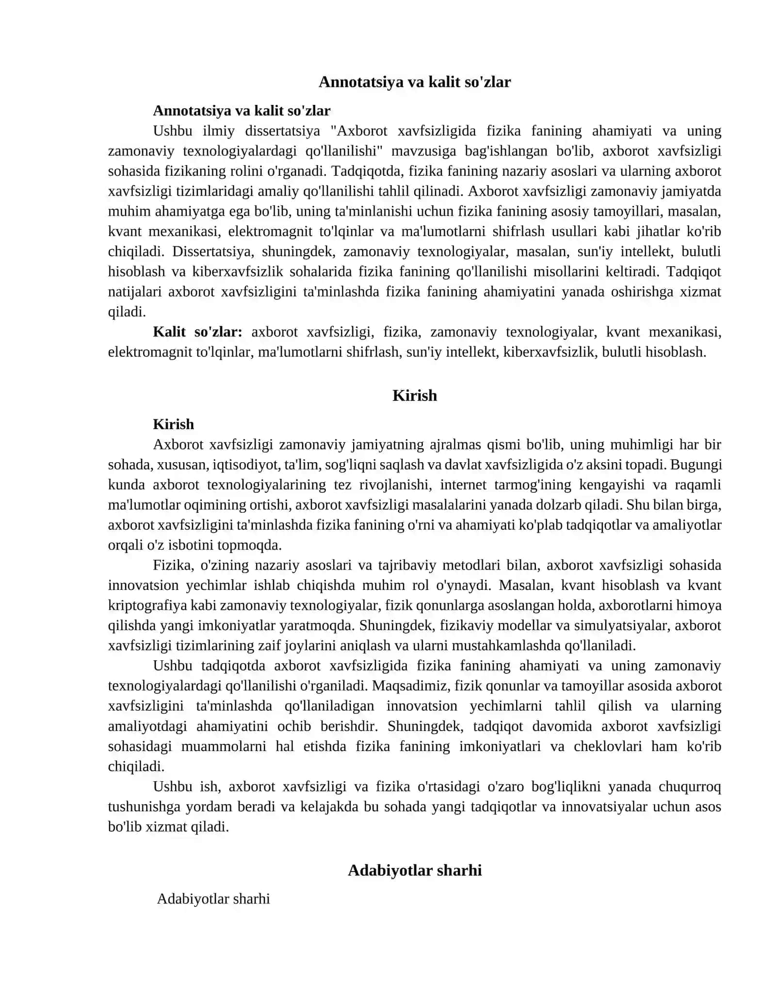 AXBOROT XAVFSIZLIGIDA FIZIKA FANINING AHAMIYATI VA UNING ZAMONAVIY TEXNOLOGIYALARDAGI QO'LLANILISHI 2