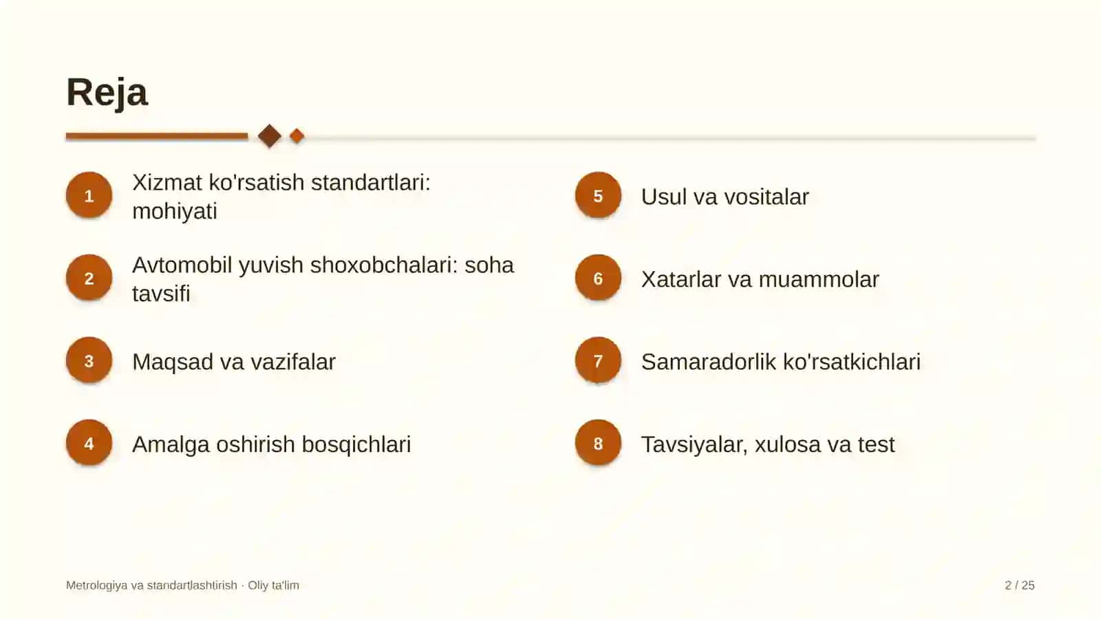 Avtomobil yuvish shoxobchalarida xizmat ko'rsatish standartlarini ishlab chiqish 2