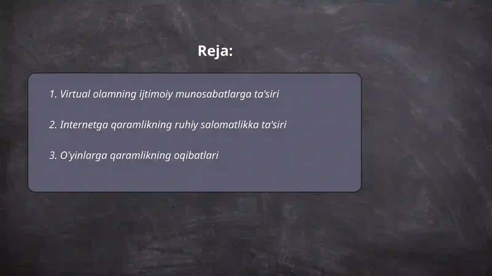 Virtual olam jozibadorlik qaramlik oqibatlari 2