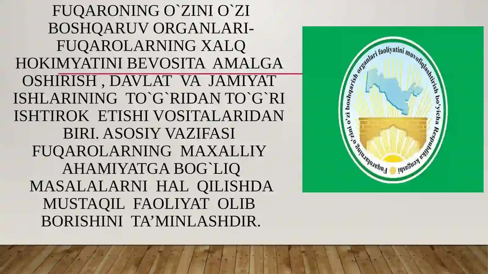 O’z-o’ziniboshqaruvorganlariningfaoliyativaularningjamiyatnidemokratlashtirishdagio’rni 2