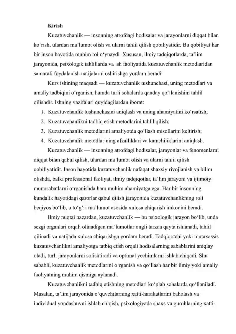 KUZATUVCHANLIKNI TADBIQ ETISH METODLARI 2
