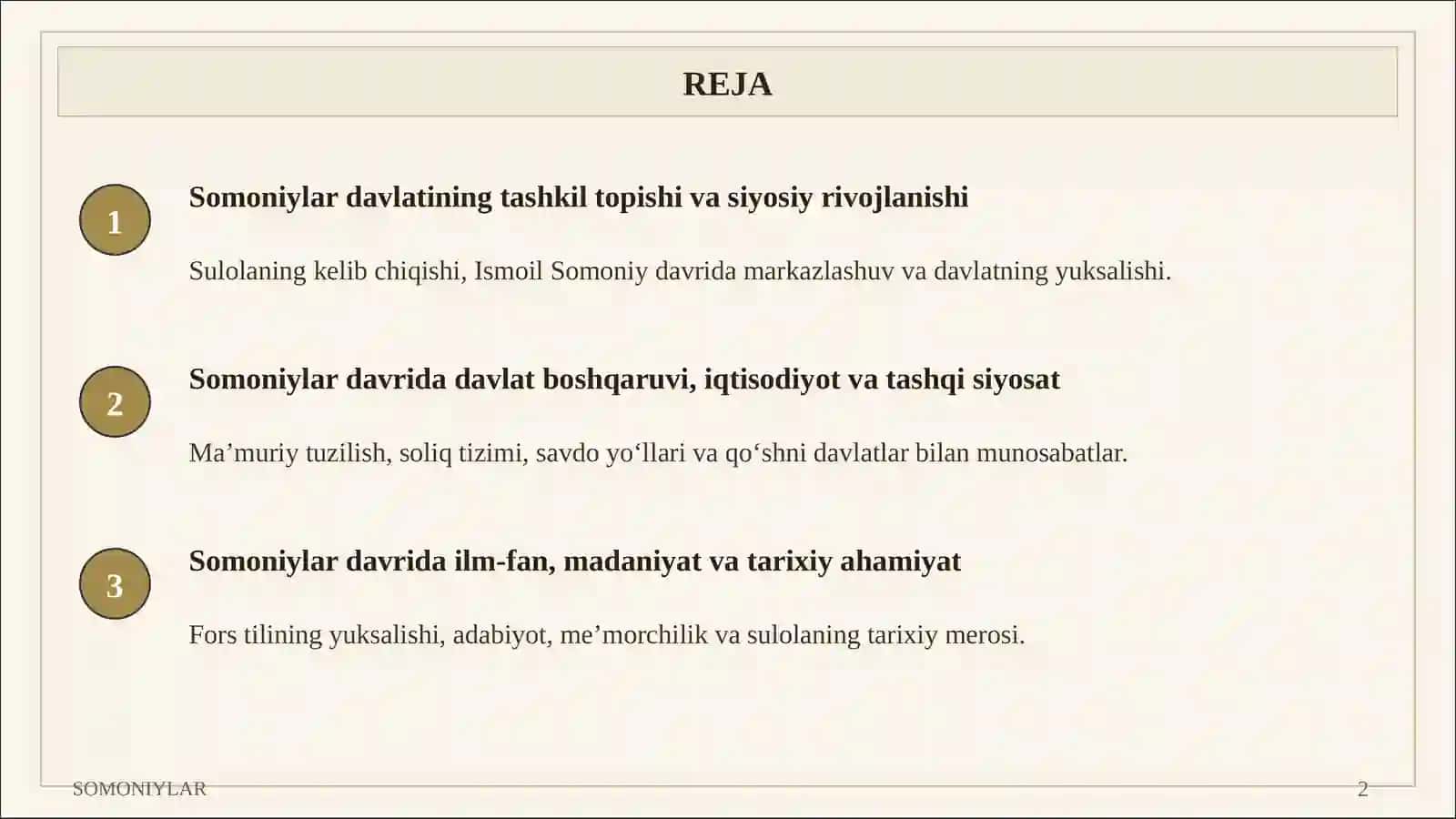 Somoniylar Davlat boshqaruvi, iqtisodiyot va tashqi siyosat, ilm-fan 2