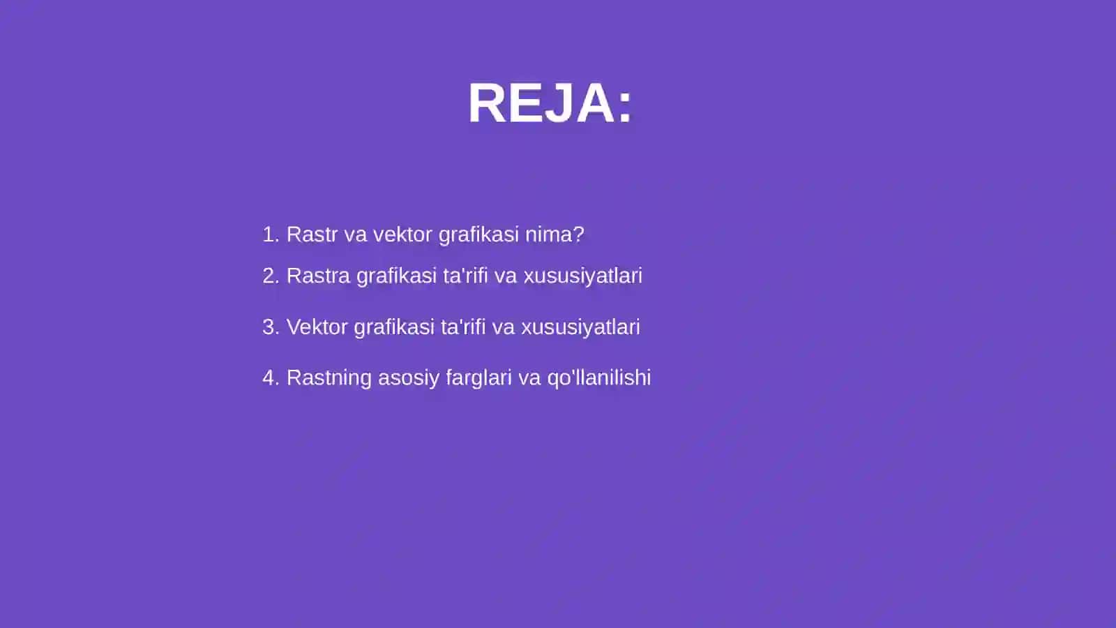 Raster va vektor grafikasi: farglari va go'llanilishi 2