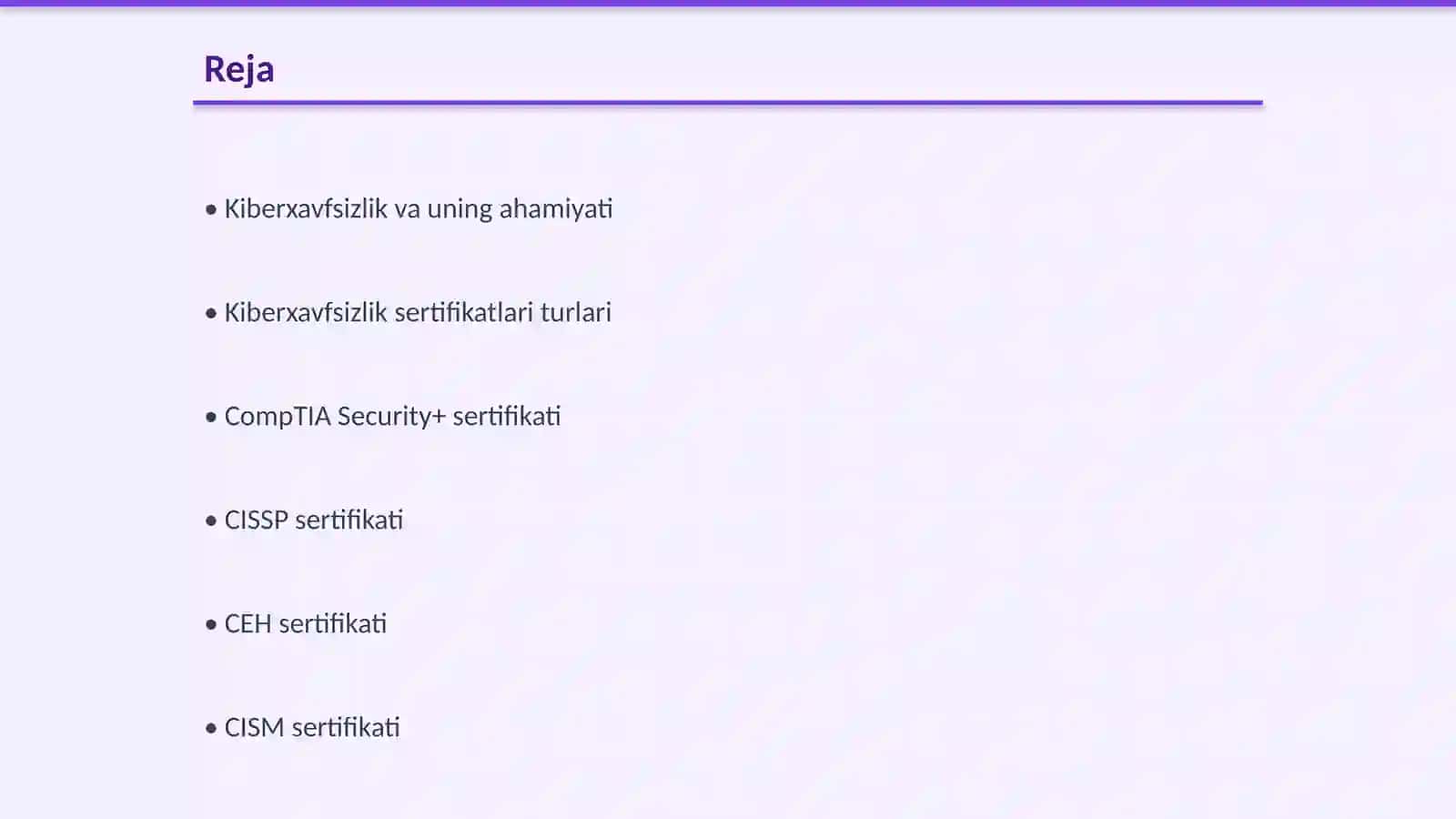 Kiberxavfsizlik sohasida mashhur sertifikatlar 2