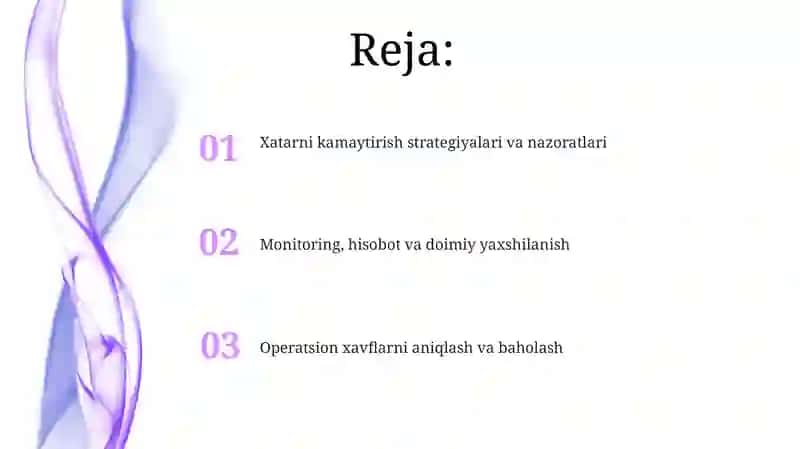 Operatsion risklar va ularni boshqarish 2
