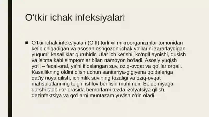 O‘tkir ichak infektsiyalari 2