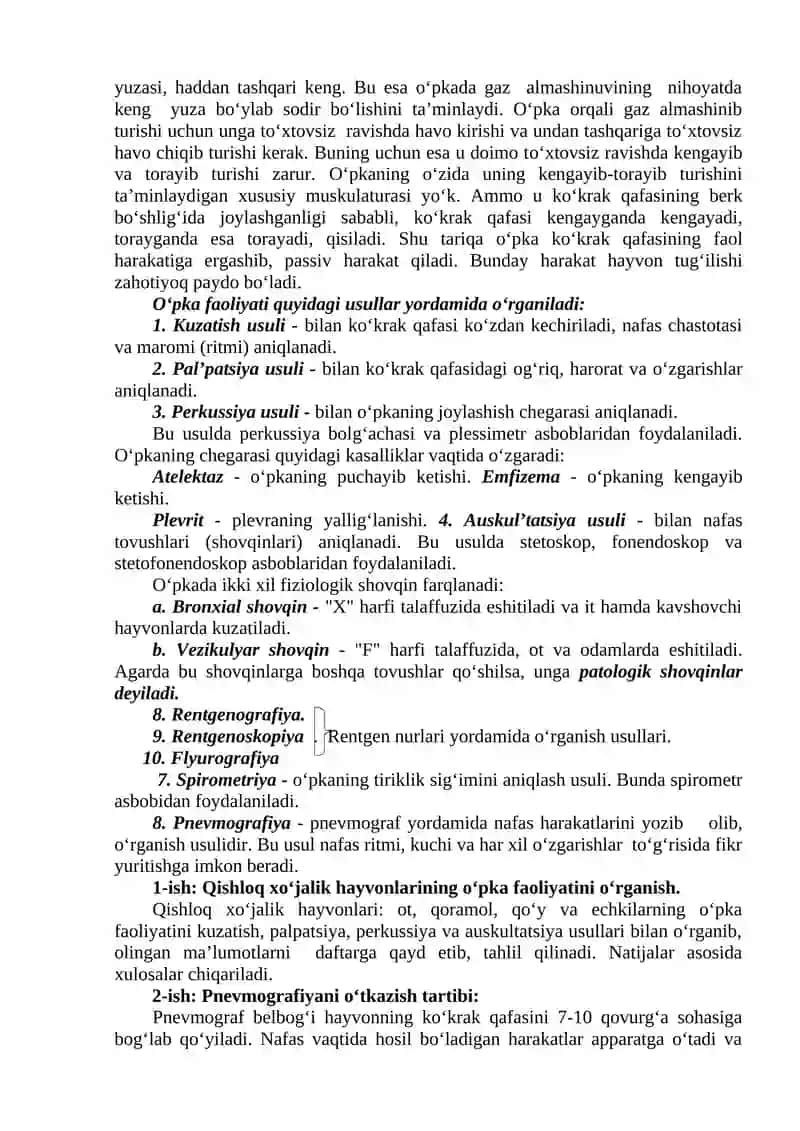Nafas olish va nafas chiqarish mexanizmi 2