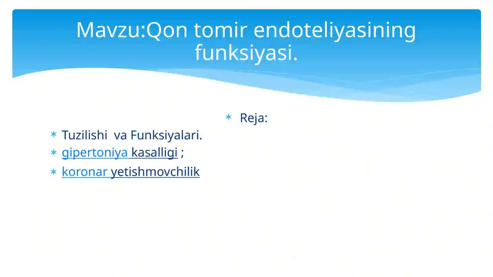 Qon tomir endoteliyasining funksiyasi 2