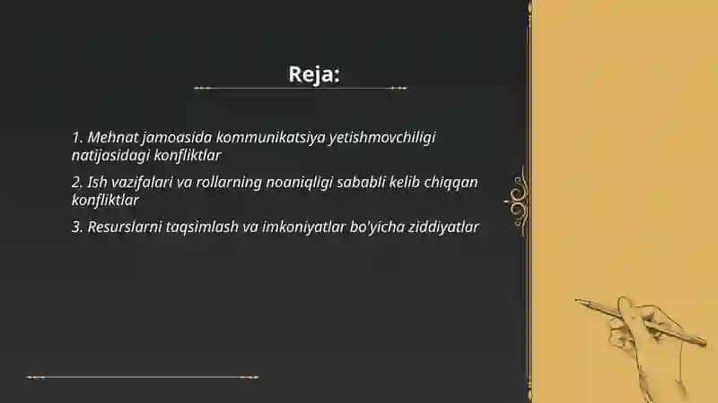 Mehmat jamoasida vujudga kelishi mumkin bo'lgan konfliktlar 2