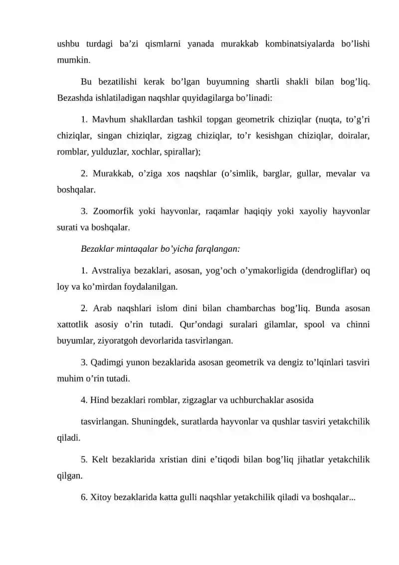 ORNAMENT TURLARI TABIAT KO‘RINISHI VA HAYVONOT DUNYOSINI IFODALOVCHI ORNAMENTLAR 2