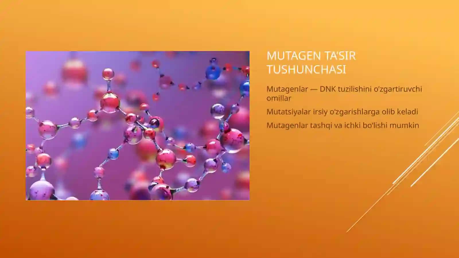 Organizmning mutagenta'sirgachidamliligi. Tomas Morganning xromosoman nazariyasi. Jins genetikasi 2