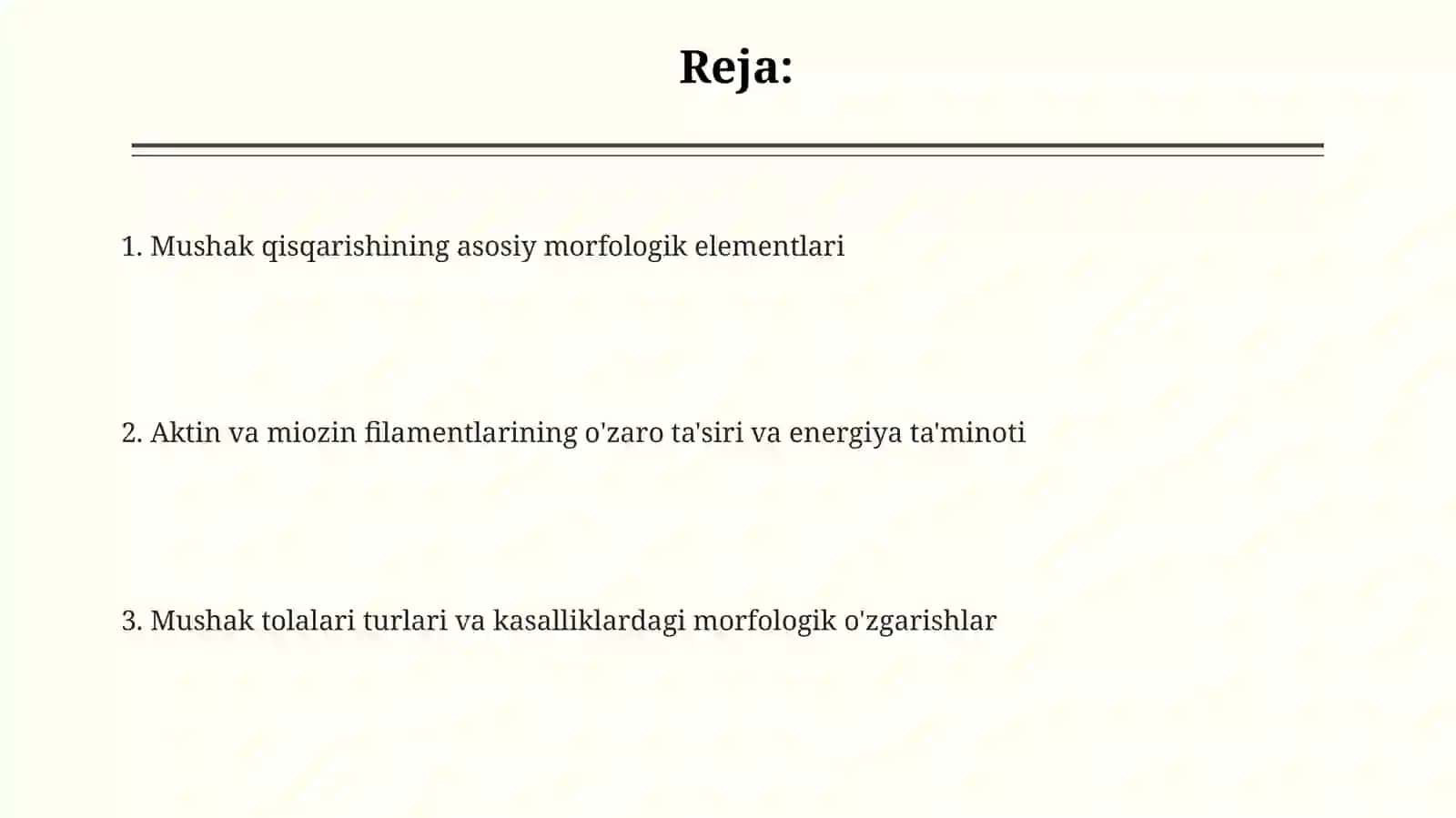 Mushak qisqarish mexanizmining morfologikasoslari 2