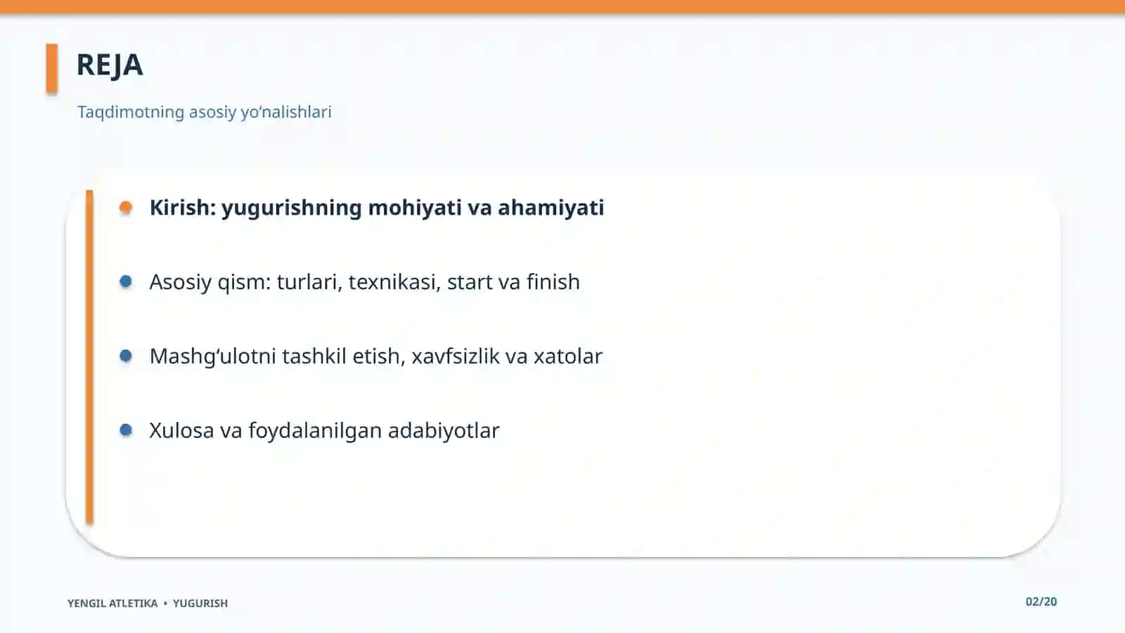 YENGIL ATLETIKA:YUGURISH 2