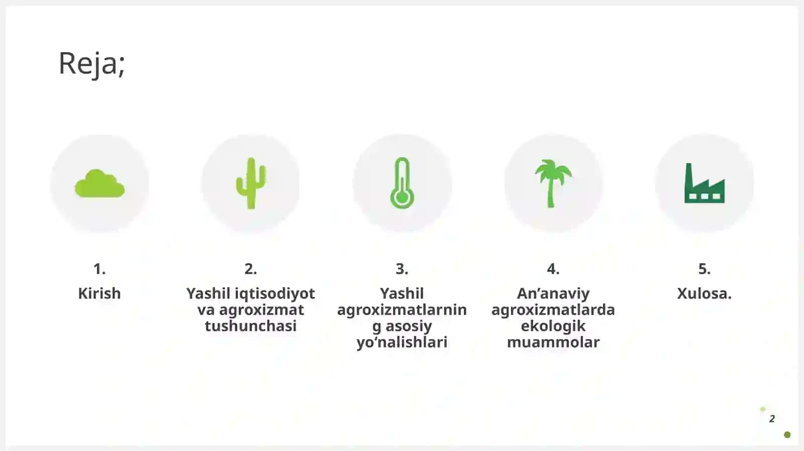 YASHIL IQTISODIYOT SOHASIDA AGROXIZMATNI RIVOJLANTIRISH 2