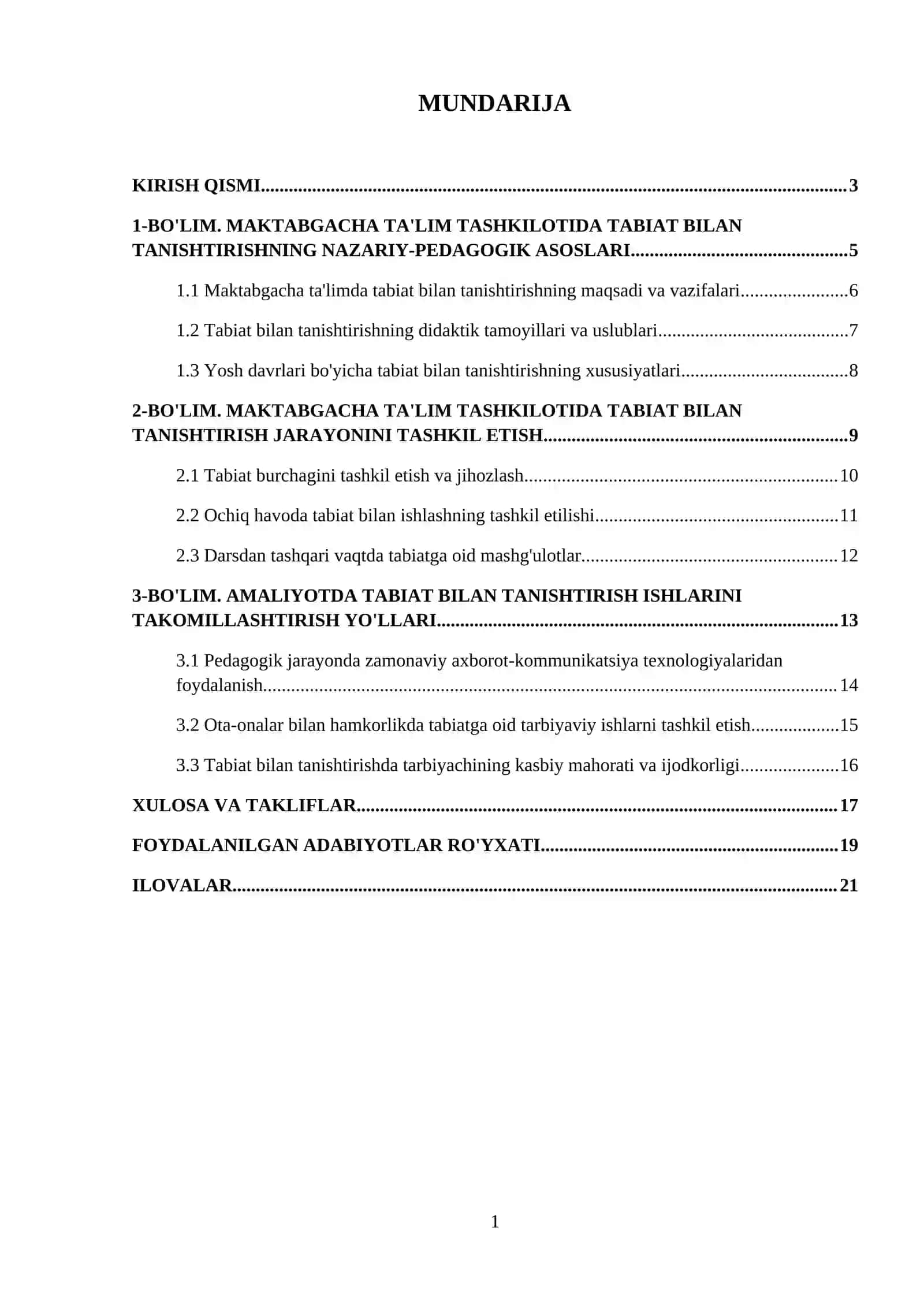 Maktabgacha talim tashkilotida tabiat bilan tanishtirishga doir ishlar tizimi 2