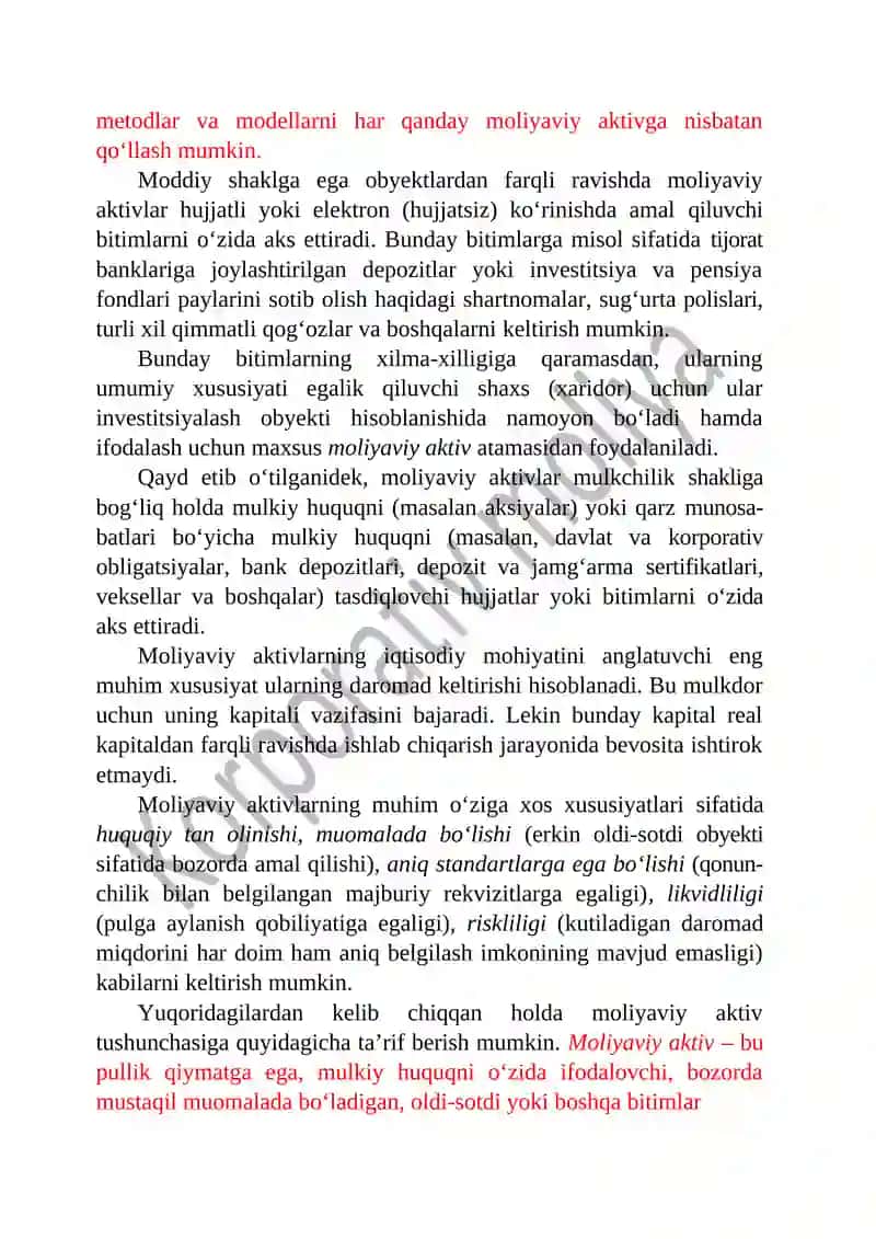 MOLIYAVIY AKTIVLAR DAROMADLILIGINI BAHOLASH VA BOHOLASH MODELI 2