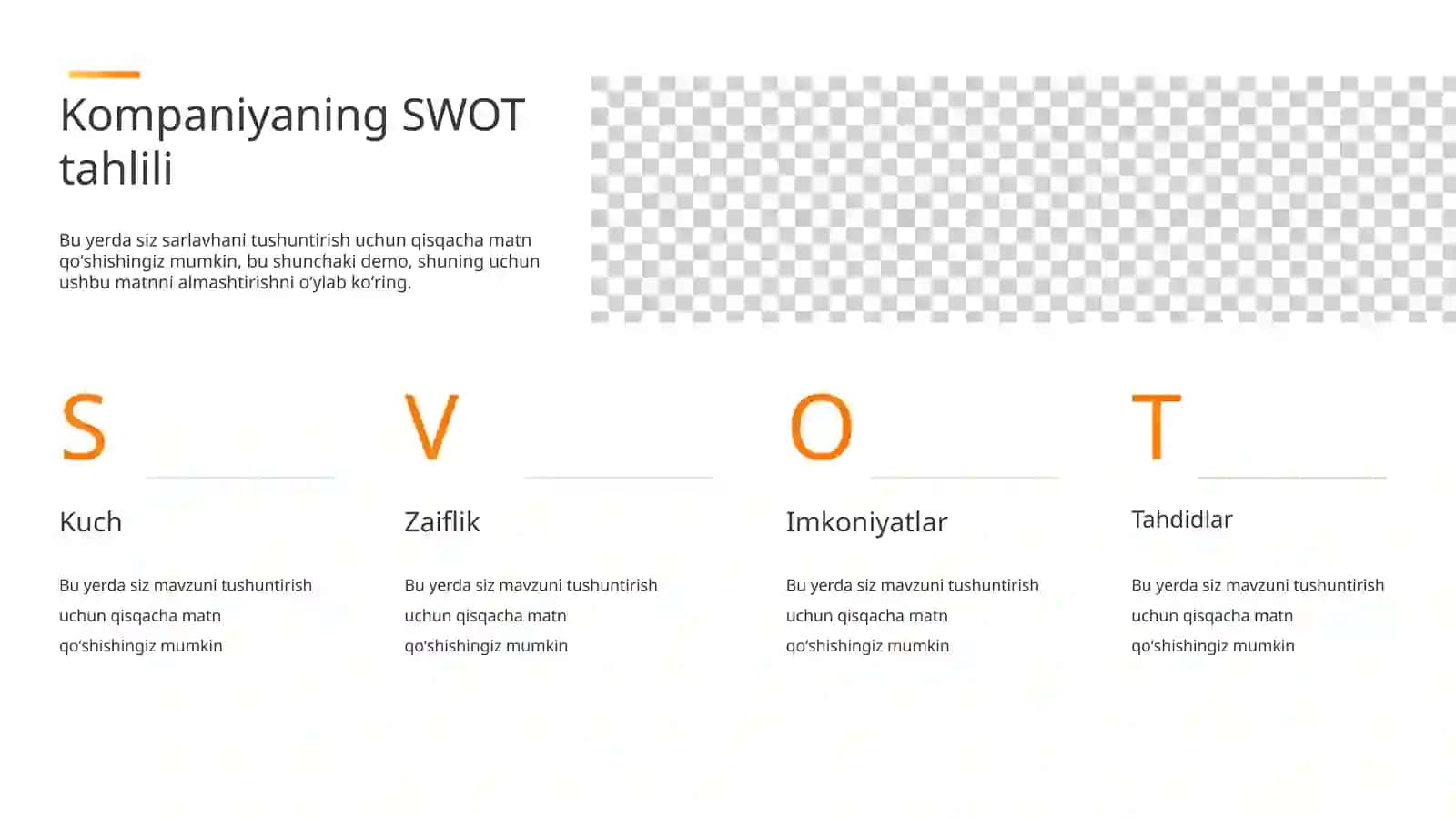 Zamonaviy SWOT Matritsasi va Strategik Tahlil Taqdimoti (11 Slayd) 2